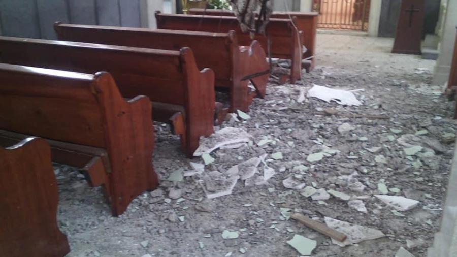Colapsa techo de la iglesia de Guadalupe