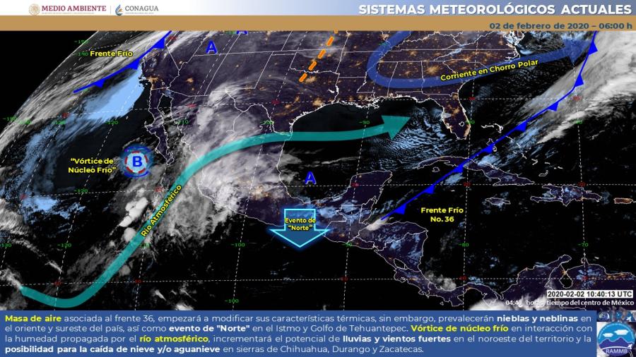 Frente frío No. 36 dejará de afectar a México