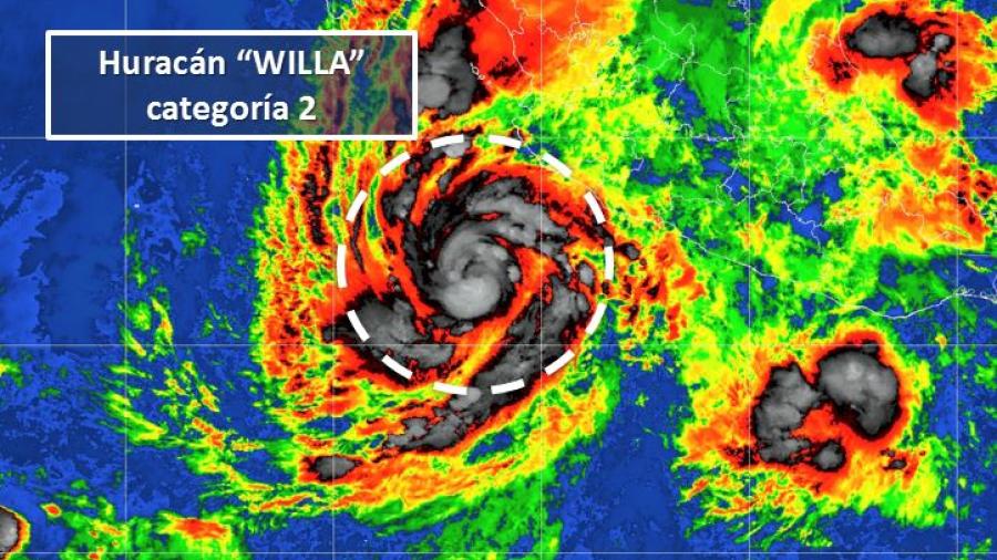 Huracán Willa se intensifica a categoría 2