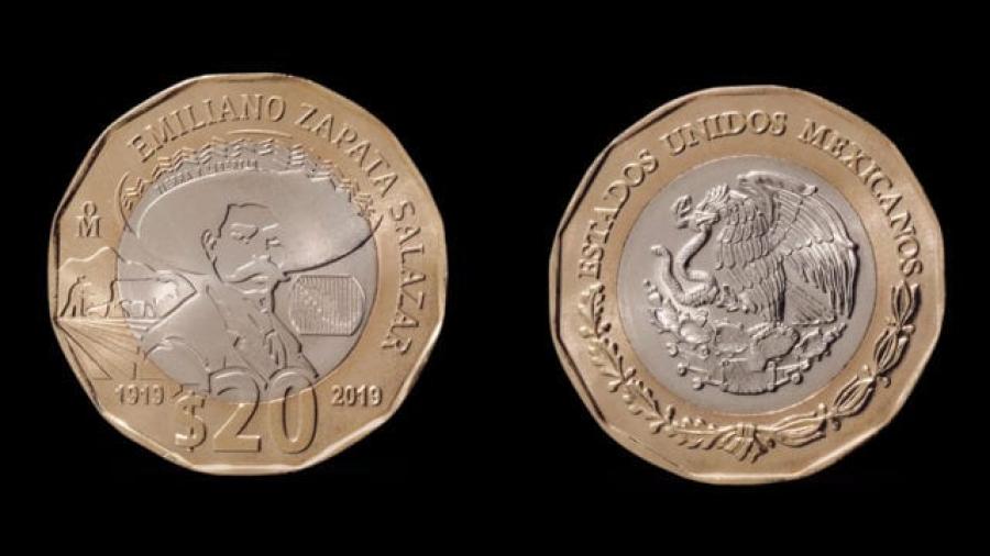 Banxico pone en circulación moneda de 20 pesos por Centenario de la muerte de Emiliano Zapata