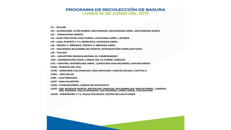 Programa de recolección de basura