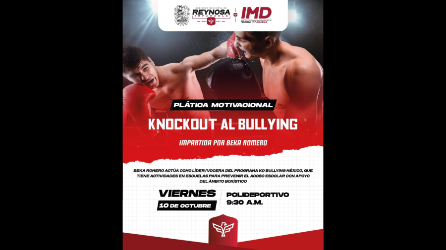 Presenta Gobierno de Carlos Peña Ortiz plática motivacional “Knockout al Bullying”