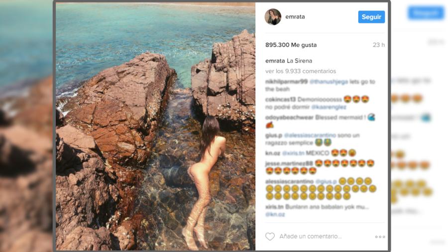 Posa desnuda Emily Ratajkowski en playas de México