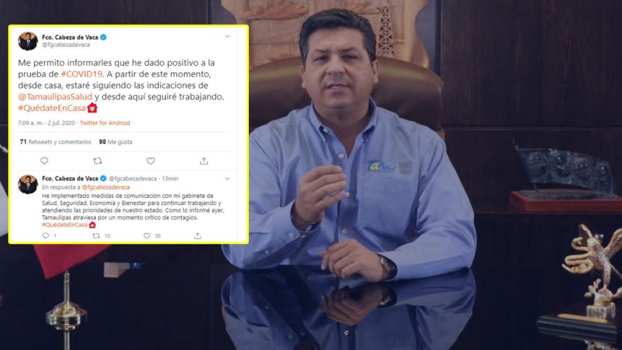 Confirma Gobernador de Tamaulipas que ha dado positivo a coronavirus 