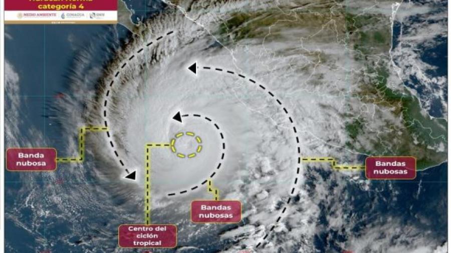 Huracán “Norma” alcanza categoría 4