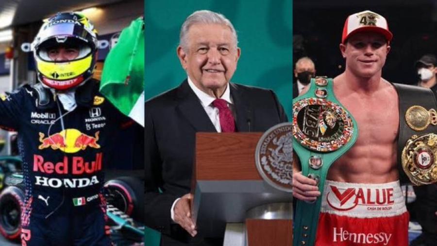 Felicita López Obrador a 'Checo' Pérez y al ´Canelo' Álvarez 