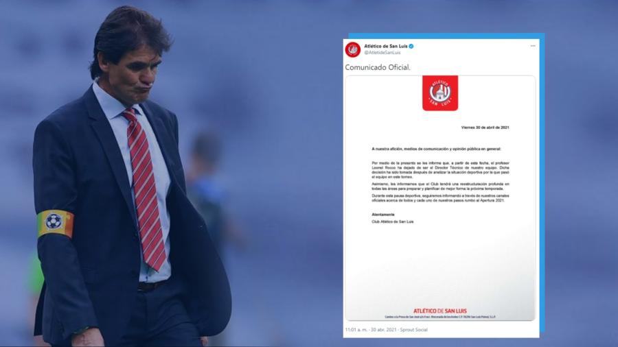 Atlético San Luis despide al DT Leonel Rocco