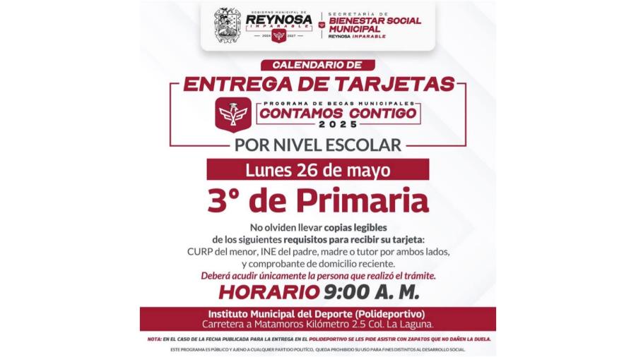 Recibirán Tarjetas beneficiarios de Becas Municipales