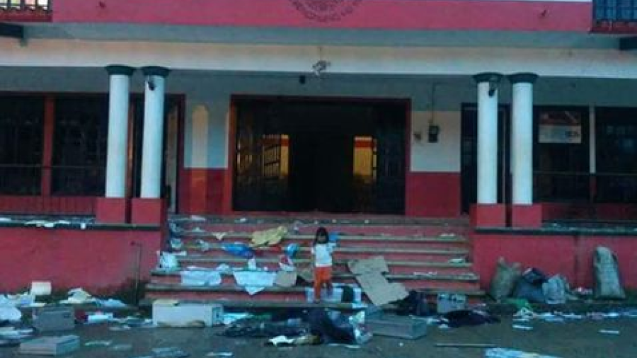 Destruyen material de alcaldía en Chiapas