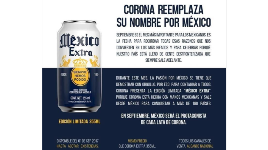 Cerveza Corona cambia de nombre