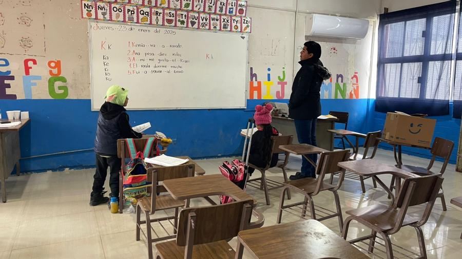 Pocos alumnos regresaron a clases en Reynosa tras el frente frío