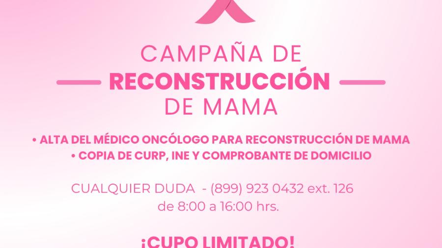 Realiza DIF Reynosa Campaña de Reconstrucción de Mama