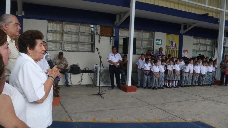  Beneficia gobierno de Tampico con techumbre al colegio “Pablo María Guzmán”