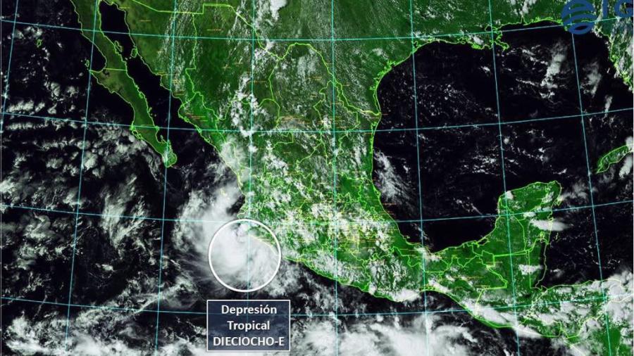 Se forma la depresi&oacute;n tropical 18-E en el Oc&eacute;ano Pac&iacute;fico