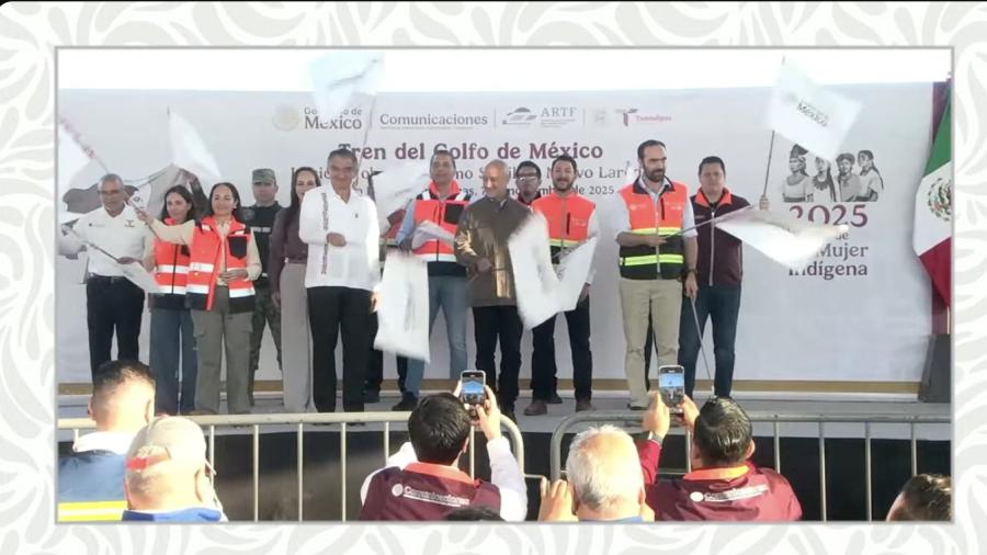 Arranca el Tren del Golfo: Américo Villarreal da banderazo a obra que conectará Nuevo Laredo-Saltillo- Cdmx