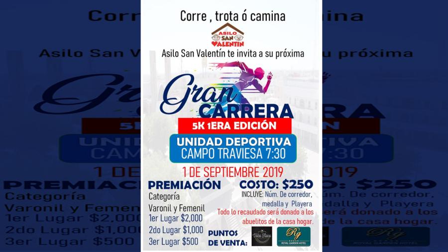 Invita Asilo San Valentín a carrera a campo traviesa 