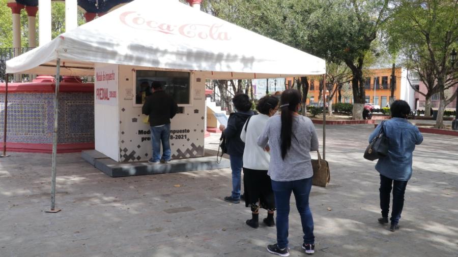 Apertura Gobierno de Matamoros módulo para pago del predial en la plaza principal