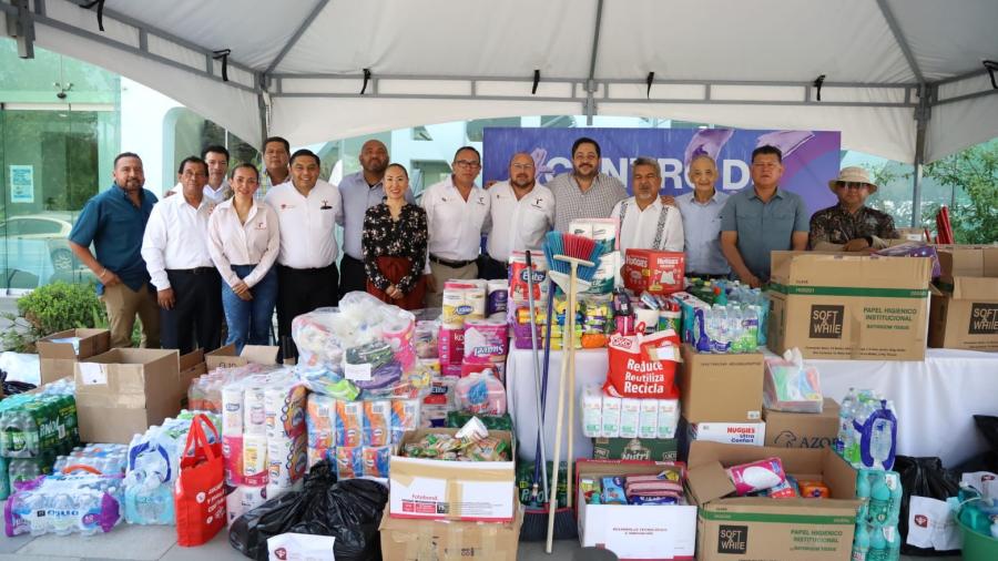 Entrega Secretaría General de Gobierno  alimentos y productos de limpieza para familias afectadas por lluvias en la zona fronteriza