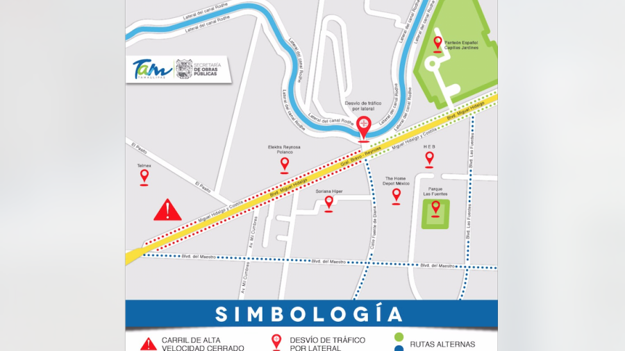 Dan a conocer rutas alternas por construcción de puente