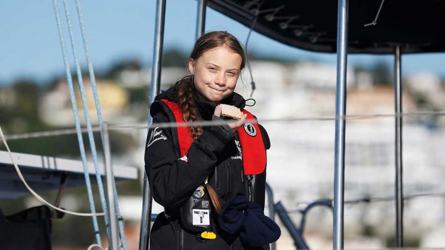 Llega Greta Thunberg a Lisboa para COP25 en Madrid