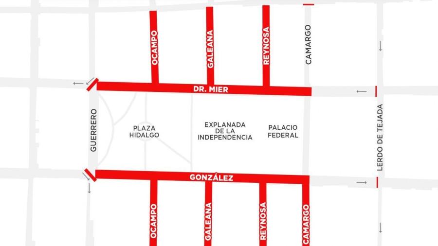 Cierran calles por ceremonia del Grito de Independencia 