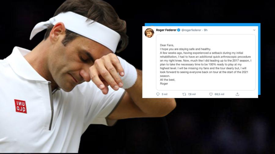 Roger Federer no volverá a jugar hasta 2021