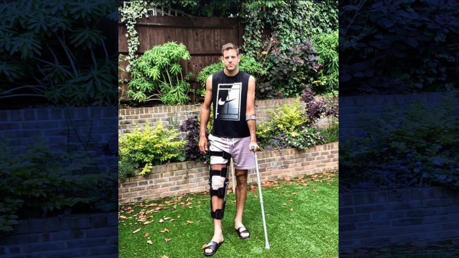 Del Potro volvió a sufrir una fractura en la rótula derecha