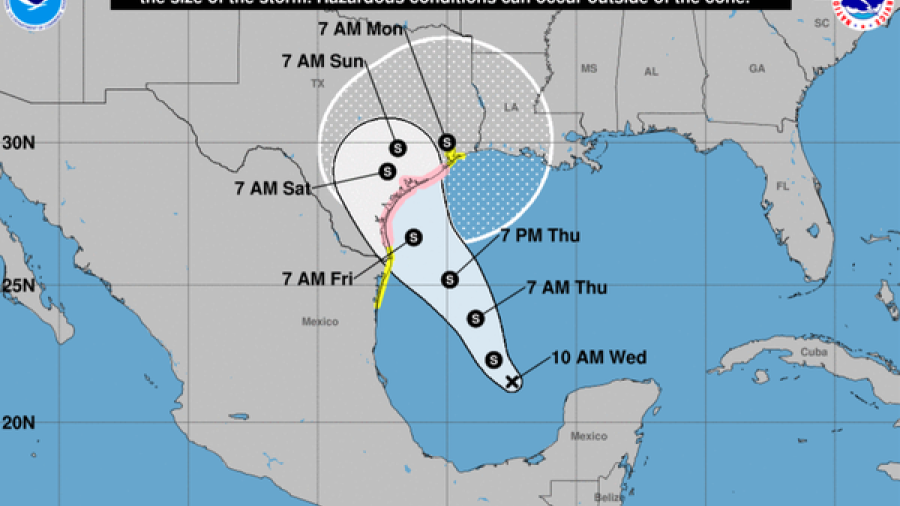 Tormenta tropical Harvey avanza hacia el nor-noroeste