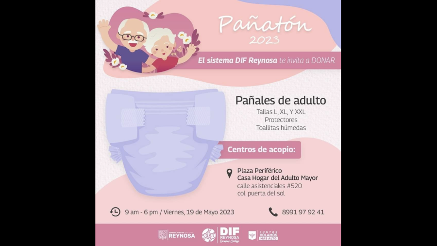 DIF Reynosa realizará Pañatón 2023