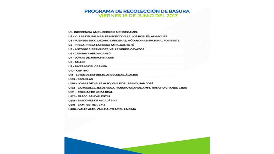 Programa de recolección de basura