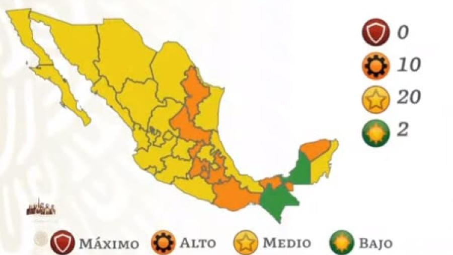 México no mantiene estados en semáforo rojo epidemiológico