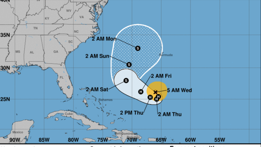 El huracán José, de categoría 1, se mueve entre Bahamas y Bermudas