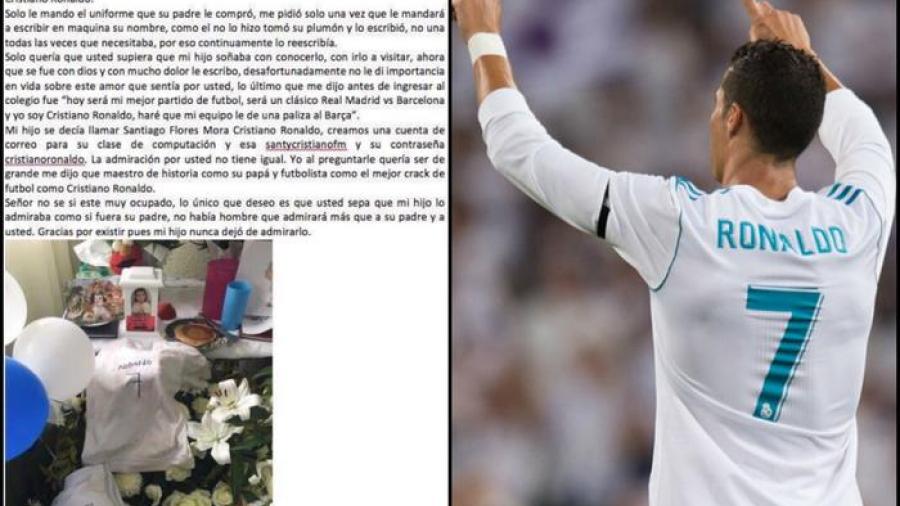 CR7 ayudará a padres del fallecido menor Santiago