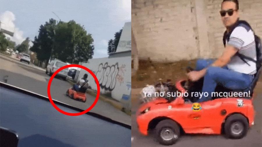 Hombre maneja mini auto a toda velocidad por Morelia