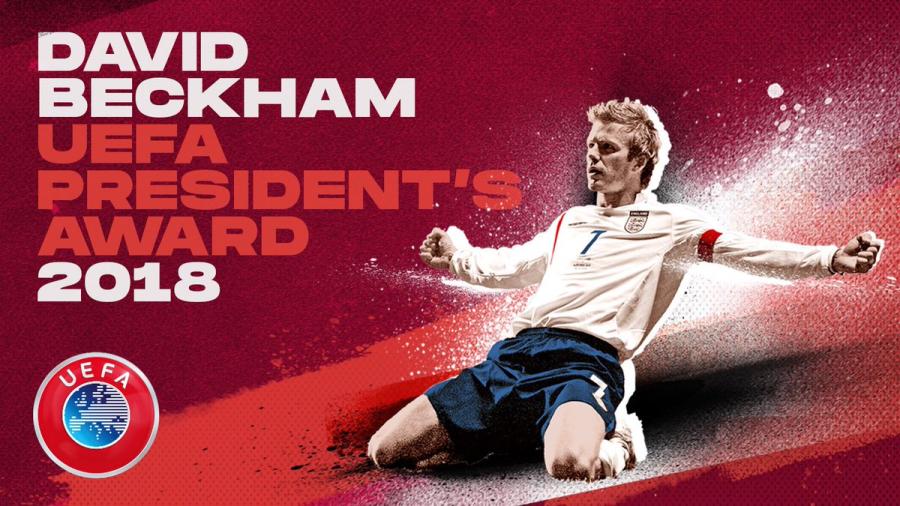 UEFA reconoce trayectoria de Beckham con premio