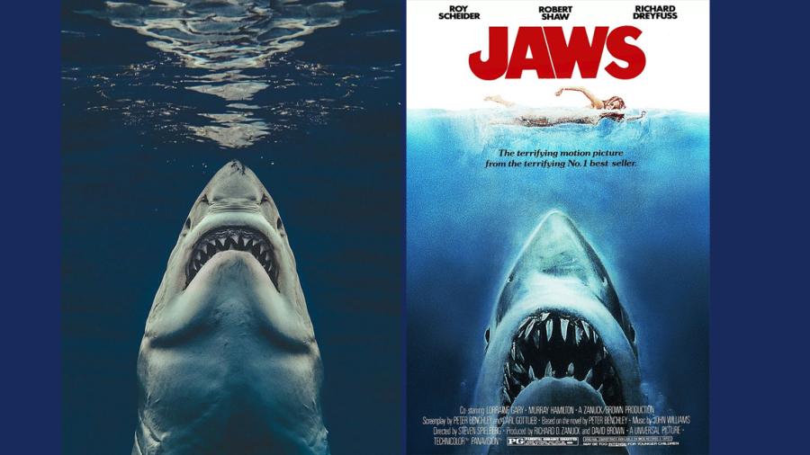 Esta foto recrea el póster de JAWS
