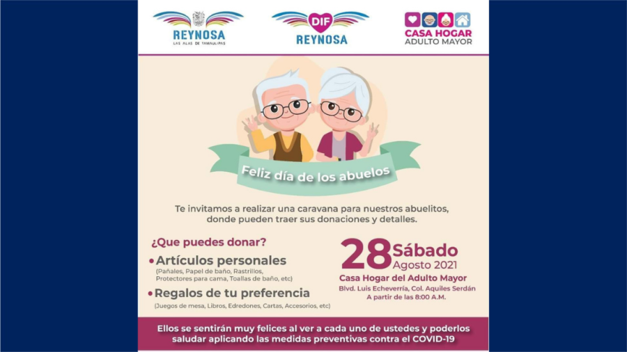 DIF Reynosa organiza caravana para celebrar el Día del Adulto Mayor