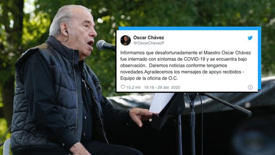 Óscar Chávez es internado por síntomas de COVID-19