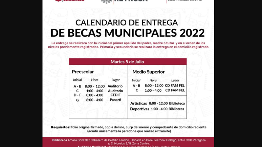 Entrega Gobierno de Reynosa becas municipales
