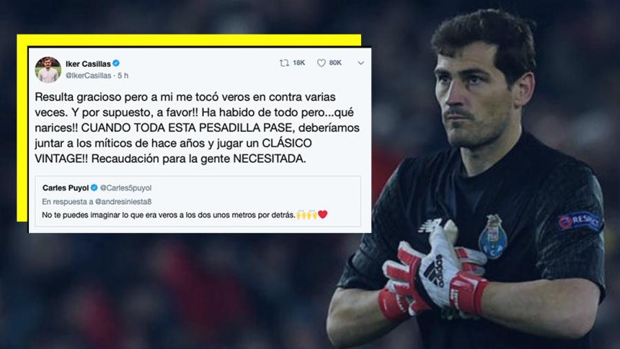 Propone Casillas jugar un 'clásico vintage' para recaudar dinero contra el coronavirus