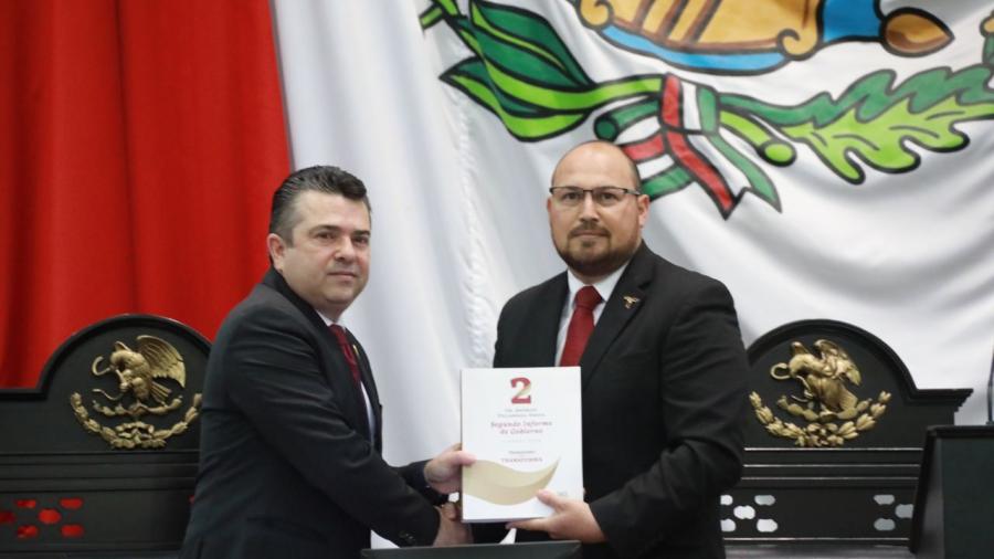 Recibe Congreso segundo informe del Gobernador Américo Villarreal
