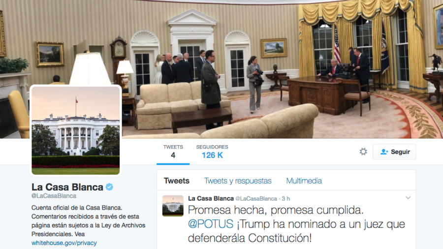 Casa Blanca reactiva su cuenta de Twitter en español