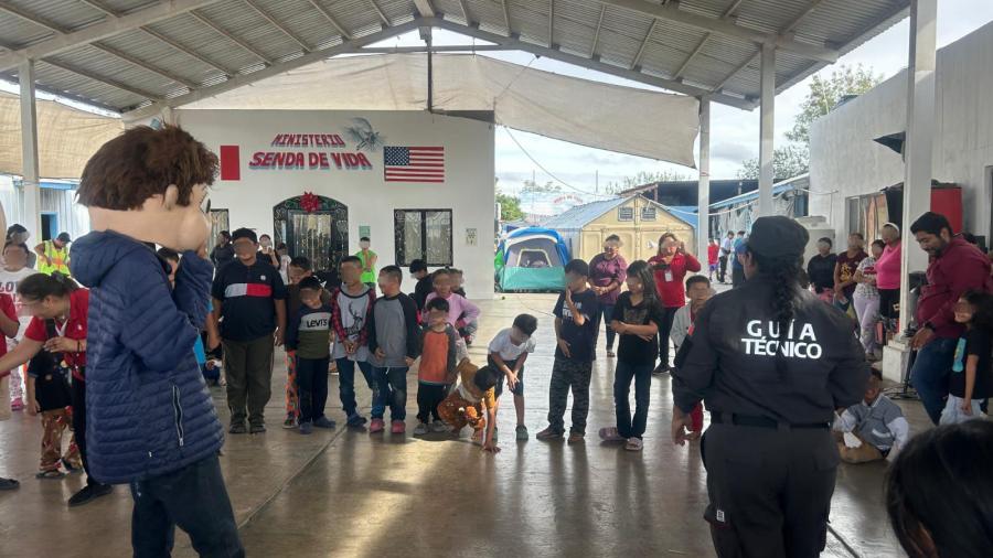 Menores en externamiento llevan donativos a albergue Senda de Vida
