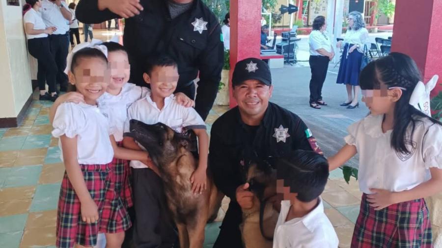 Brea y Lucky, protagonistas de una jornada cívica con estudiantes de Victoria