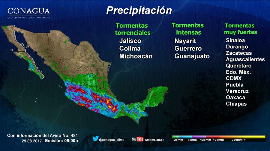 Zona de inestabilidad ocasionarán lluvias en varios estados
