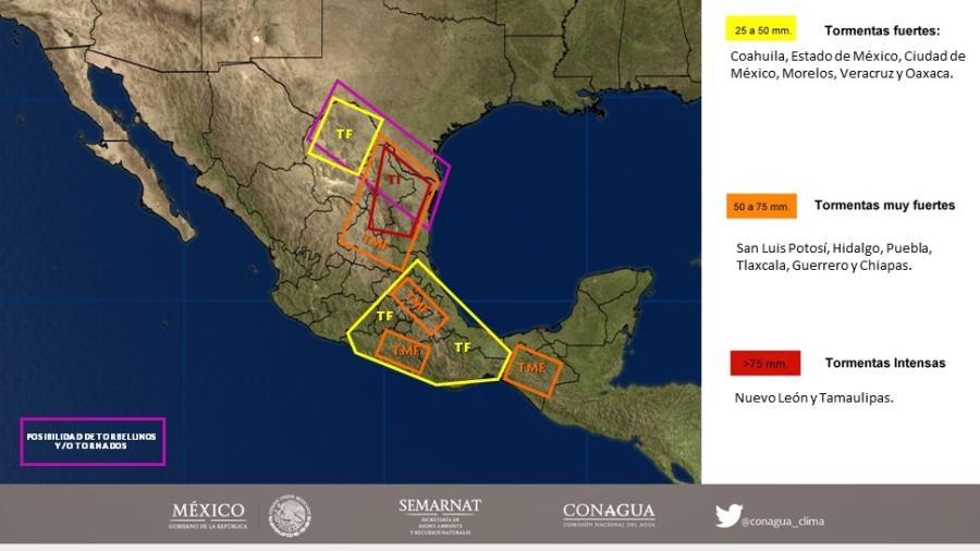 Alerta Protección Civil por probabilidad de lluvias intensas y fuertes vientos