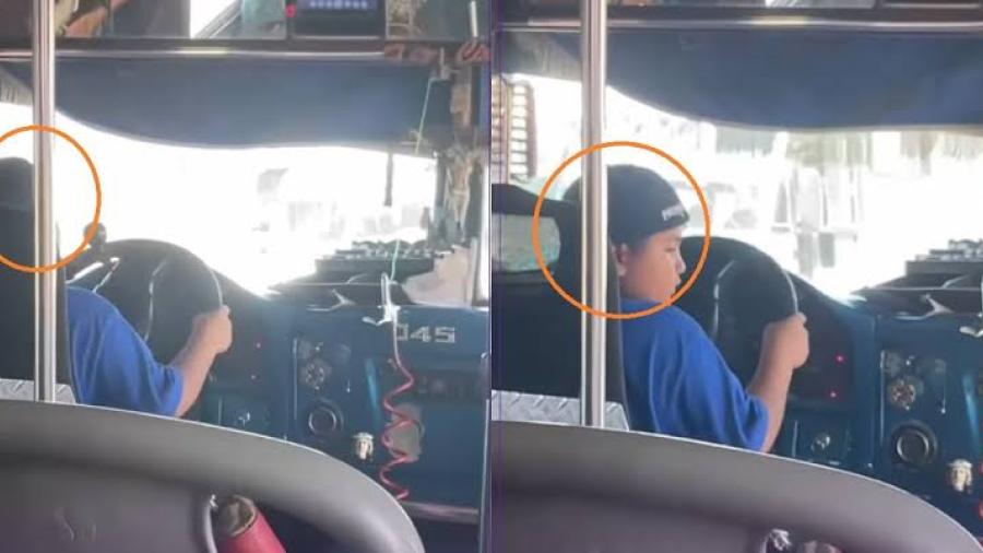Indignación en redes: niño conduce autobús urbano en Durango