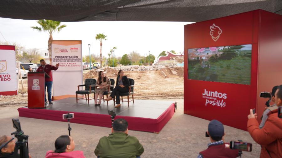 Presenta alcaldesa Carmen Lilia Canturosas proyecto de transformación de la plaza de la mujer y península el laguito
