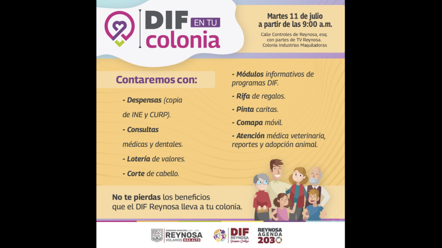 Beneficiará DIF Reynosa a familias de la colonia Industrias Maquiladoras