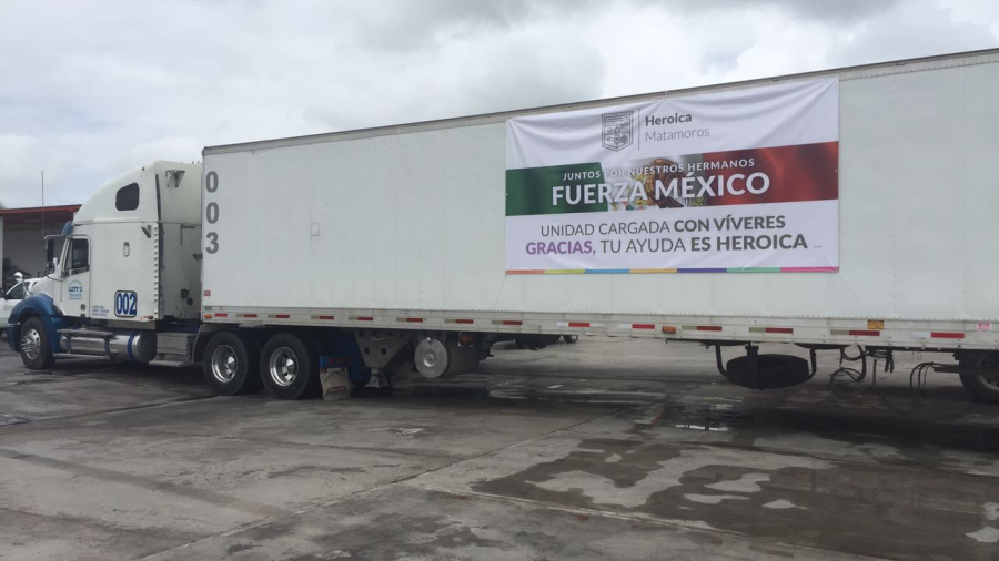 Matamoros envía 56 toneladas de víveres a Oaxaca 